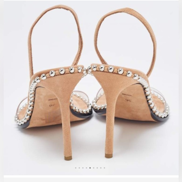 Alexander Wang Beige Suede & PVC Nova Slingback Sandals 🤎 - Picture 6 of 17